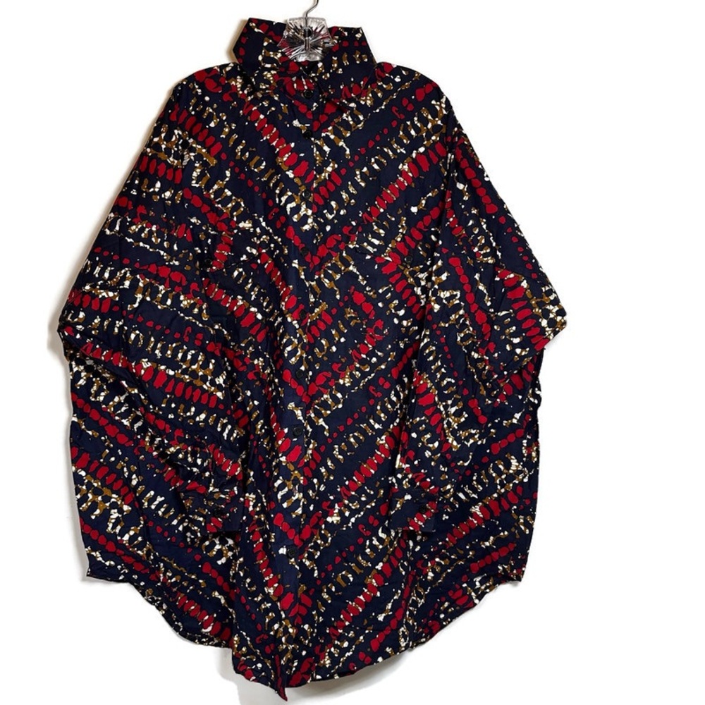 Grass-fields Womens Tunic Kaftan African Print Shirt Dress Oversized Size 18 - Picture 16 of 16